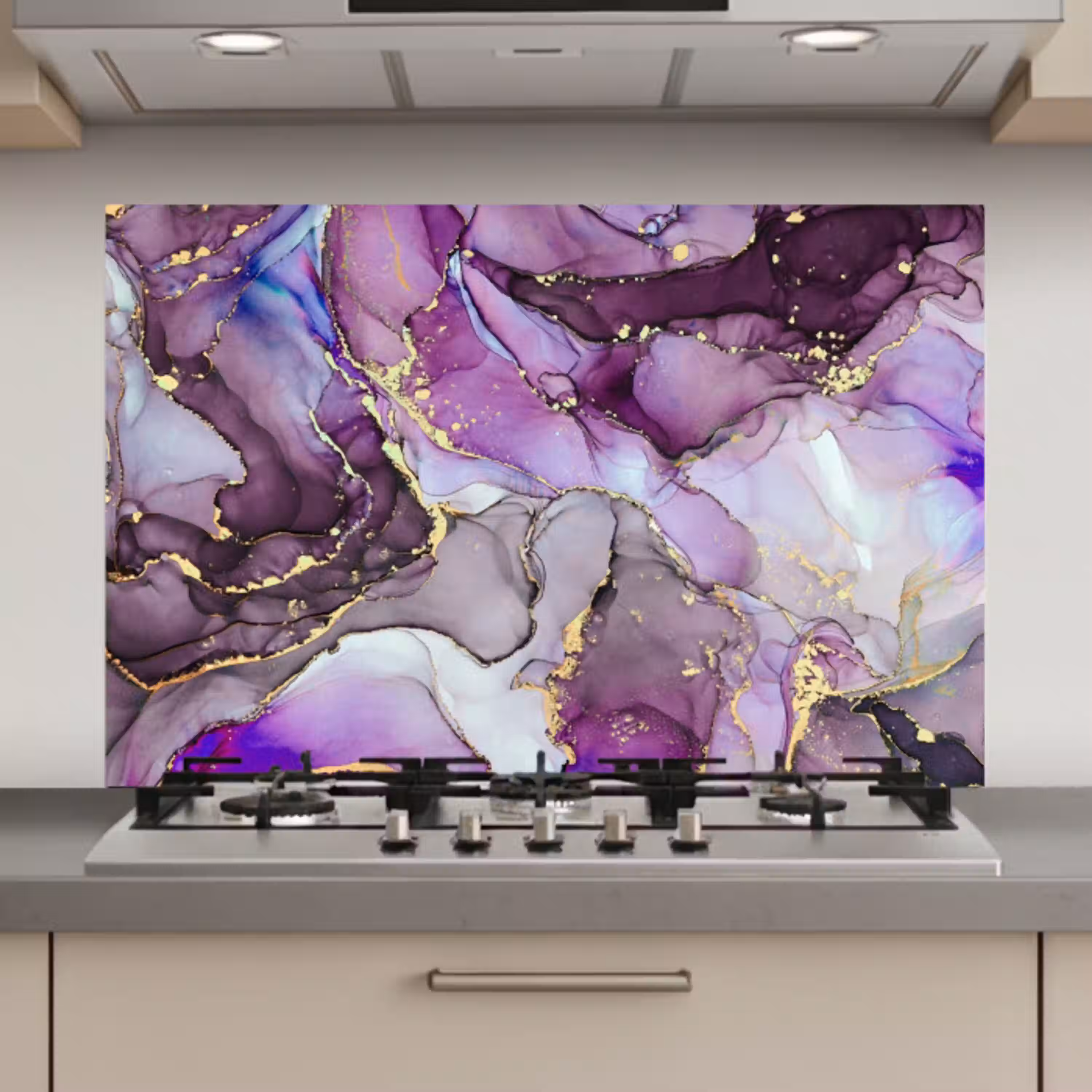 Marmer - Roze - Paars - Gold keuken achterwand spatscherm klein -3d_website
