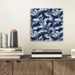 Botanisch - Patroon - Blauw aluminium wit klein 46 -sfeer1