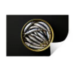 Sardines - Vissen - Rond - Zwart Muursticker klein -3d