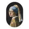 Meisje met de parel - Johannes Vermeer - Bril Wandcirkel Ovaal Forex klein -3d