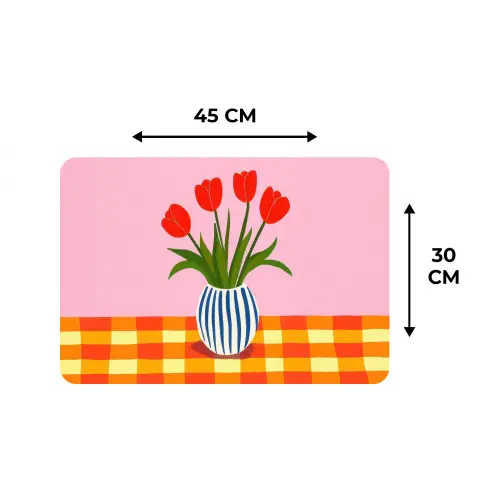 Tulpen - Roze - Vaas Placemat vinyl groot -specs