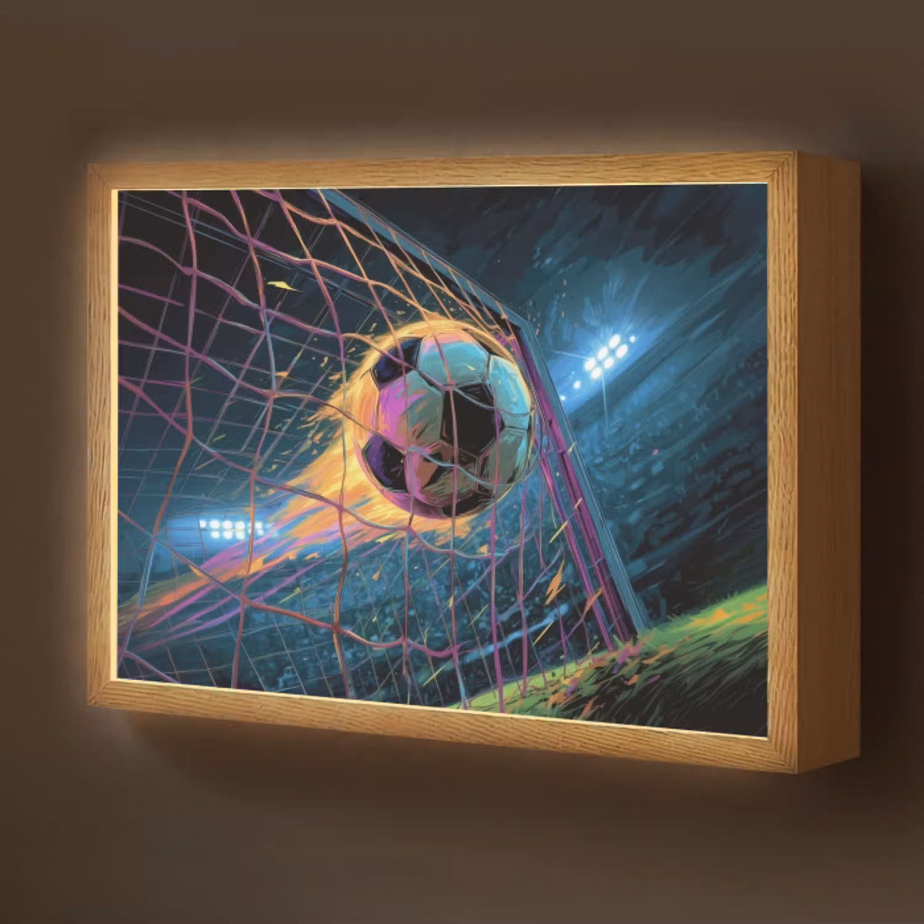Goal - Voetbal - Vuur - Stadion Light Box met batterij (Wandlamp kind) middel -z3d_website