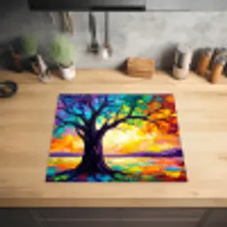 Boom - Landschap - Natuur - Abstract - Kleurrijk Inductie beschermer vinyl 3mm middel -sfeer5