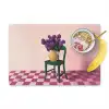 Stoel - Vaas - Bloemen - Geblokt Placemat vinyl groot -zzzproduct_Kitchenyeah-website