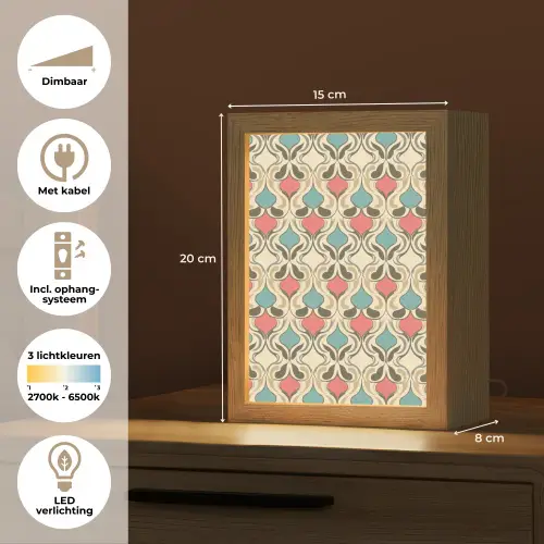Barok - Retro - Kleurrijk Light Box met kabel (Tafellamp) klein 925 -USP_NL
