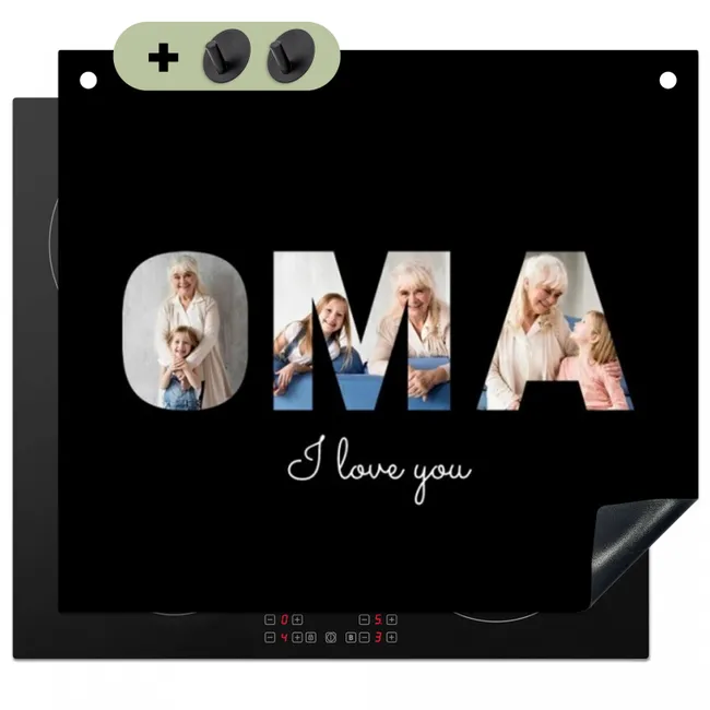 2 in 1 Inductie beschermer - Oma met foto's