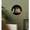 Kerstbomen - Kleurrijk - Lichtjes - Ster Wandcirkel kunststof plaat 5mm dik klein -sfeer3