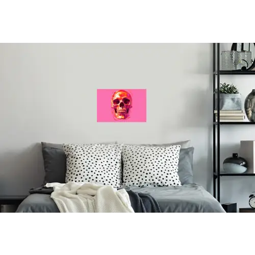 Felroze - Tanden - Schedel Muursticker klein -slaapkamer