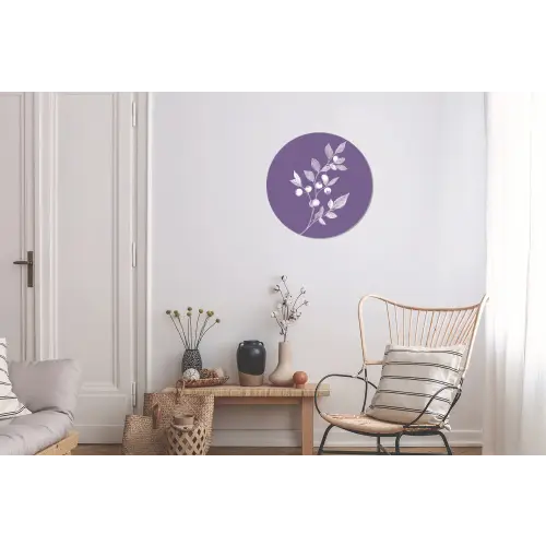 Tak - Sierlijk - Bladeren - Minimalistisch Wandcirkel aluminium klein -woonkamer
