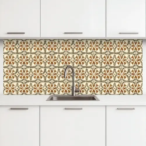 Siertegel - Patroon - Bruin keuken achterwand 2 middel 871 -3d