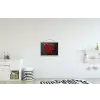Kersen - Hart - Rood - Zwart textielposter latten blank klein -kinderkamer