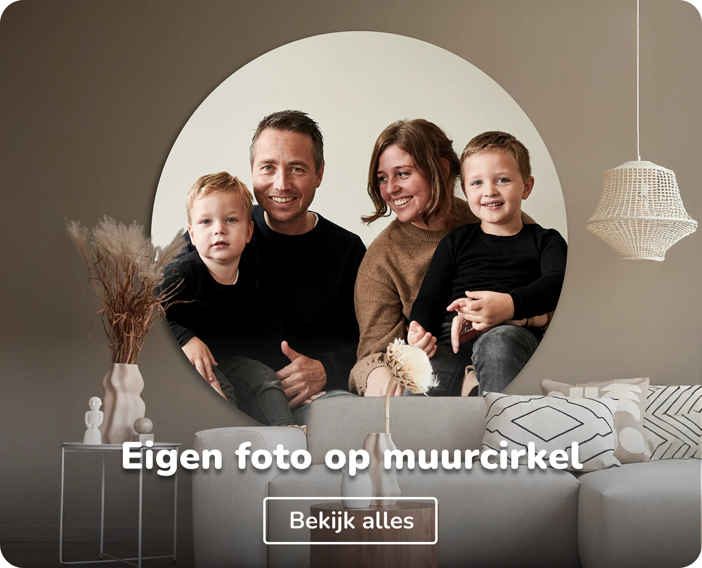 Eigen foto op muurcirkel