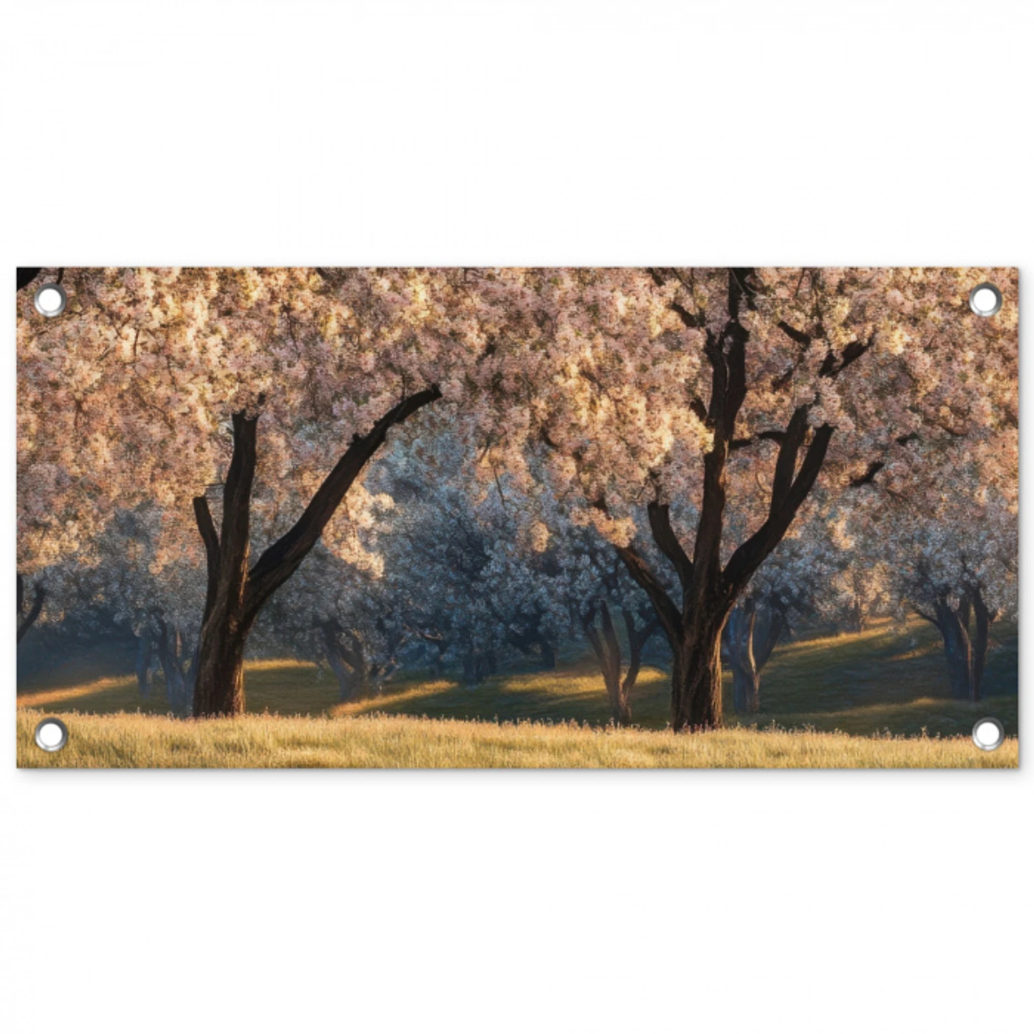 Bomen - Bloesem - Lente tuinposter los doek klein -3d