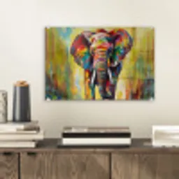 Olifant - Kunst - Schilderij - Dieren - Regenboog plexiglas 5mm klein -sfeer1