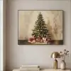 Kerstboom - Versierd - Kleurrijk Textielframe zwart klein -sfeer2