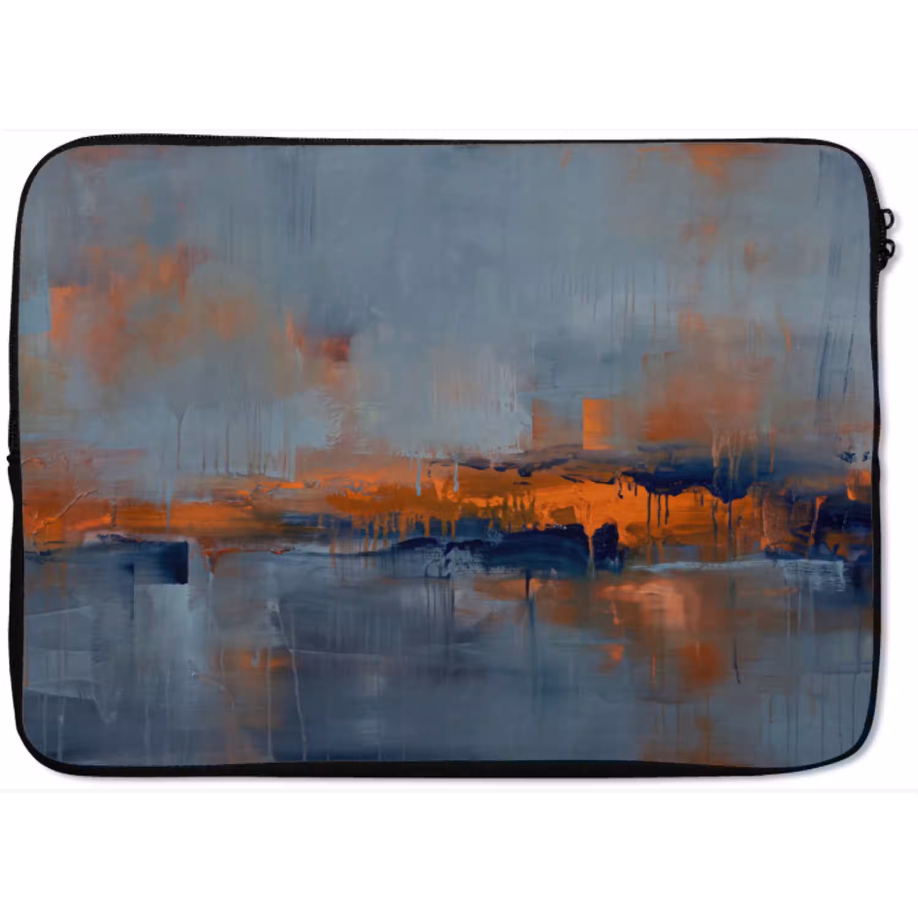 Abstract - Kleuren - Modern - Oranje - Grijs laptophoes neopreen klein -zkaufland3dotto