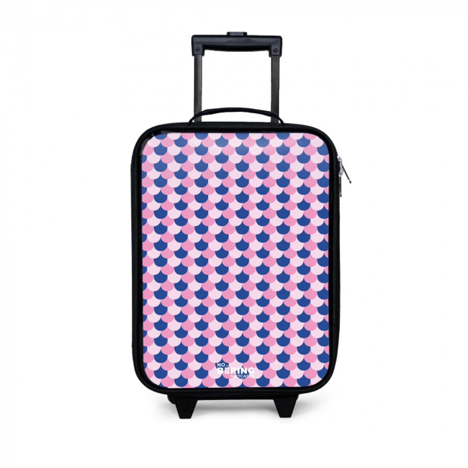 Schubben - Patroon - Blauw - Roze Kinderkoffer - Zwart klein -3d