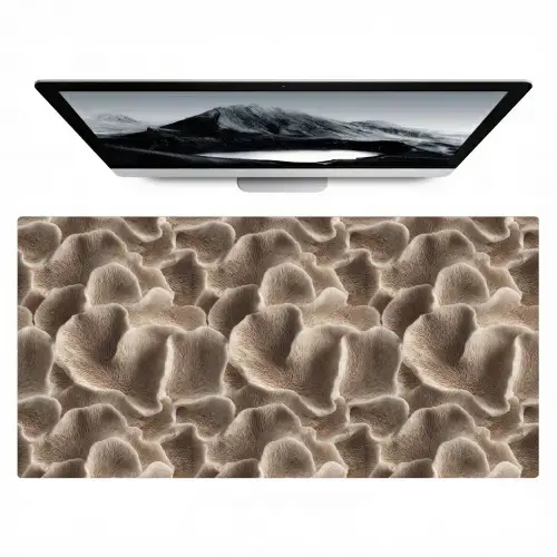 Waaiervorm - Beige - Vezel textuur Muismat XXL klein 681 -zzz3d