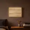 Houtlook - Bruin - Hout Light Box met batterij (Wandlamp) middel -sfeer4