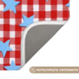 Ruit - Sterren - Rood Badmat klein 997 -USP_AntislipDE