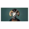 Geit - Hoorns - Kokskleding Muismat XXL klein -3d_leeg