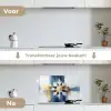 Abstract - Winter - Sneeuwvlok - Sneeuw - Goud keuken achterwand spatscherm klein -voor_na_NL