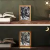 Springen - Paard - Zwart - Wit Light Box met kabel (Tafellamp) klein -sfeer3