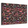 Spat - Abstract - Waterverf - Zacht Textielframe - compleet frame klein 947 -3d
