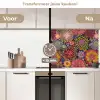 Bloemen - Patroon - Lijn keuken achterwand 2 middel 871 -voor-na2_NL