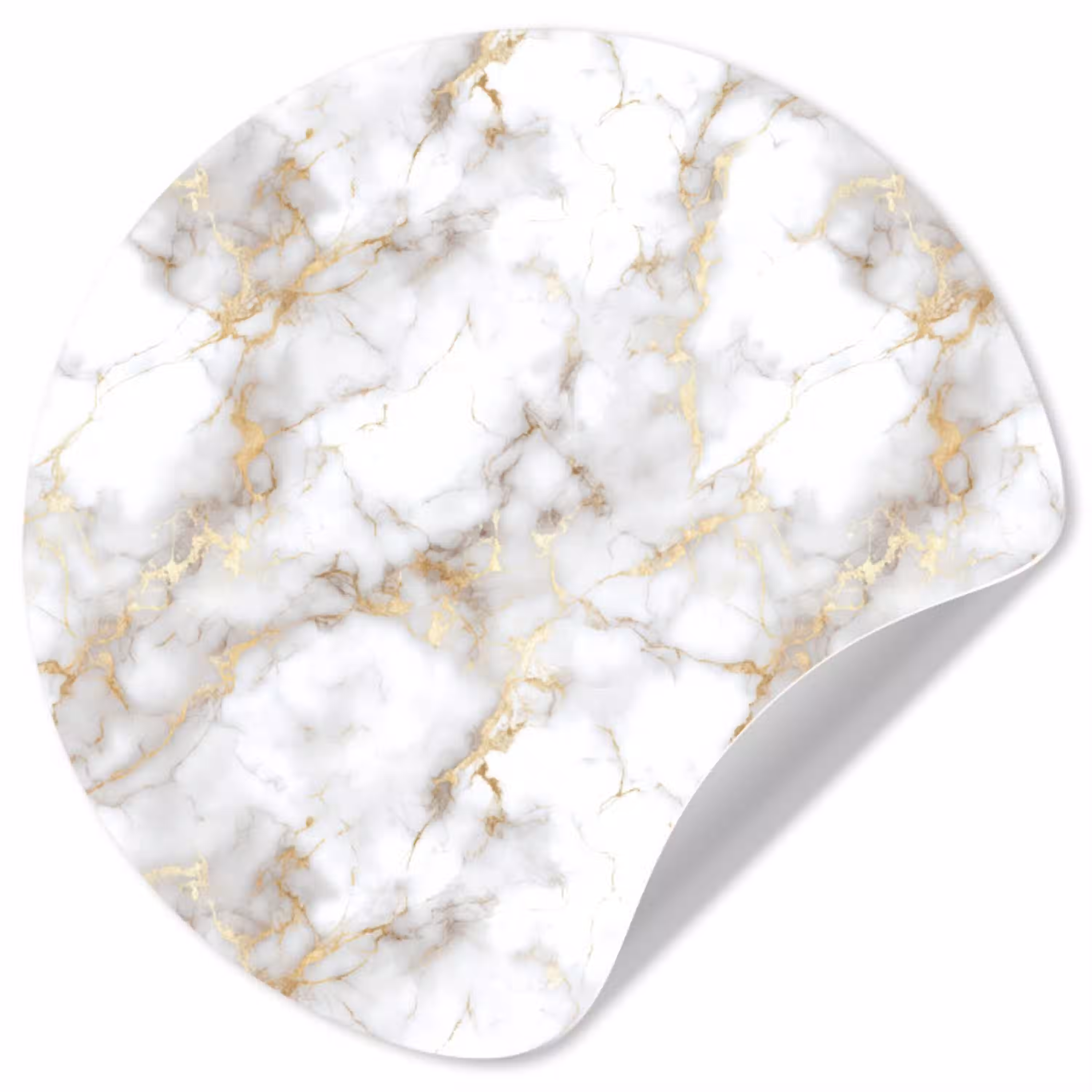 Gouden aders - Marmer - Wit Wandcirkel behangsticker klein 186 -3d