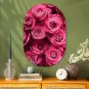 Rozen - Pink - Bloem Wandcirkel Ovaal Glas middel -sfeer2