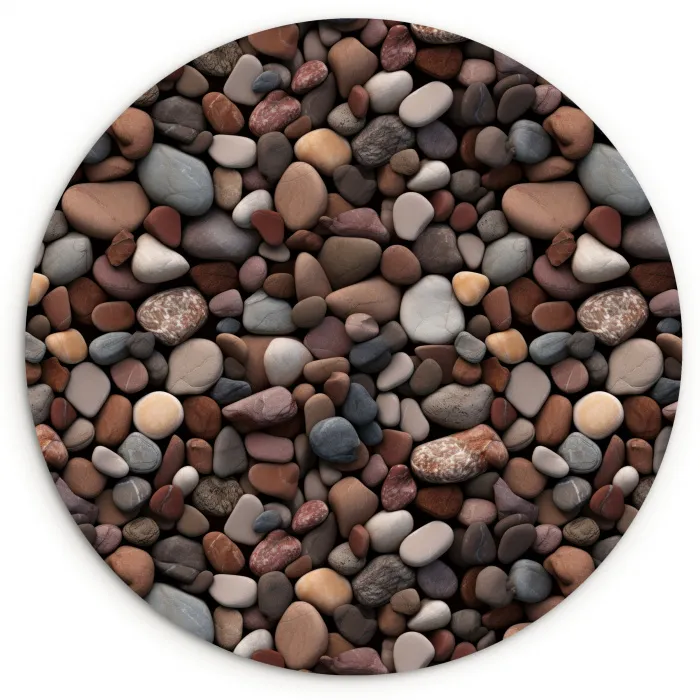 Aardse - Kiezel - Stenen Wandcirkel kunststof plaat 5mm dik klein 188 -3d