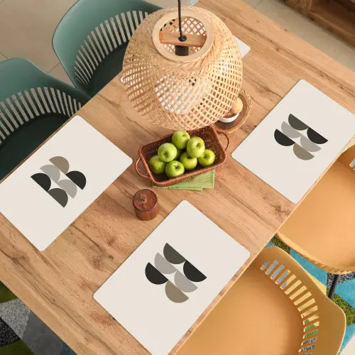 Halve cirkels - Aardetinten - Grafisch Placemat vinyl groot -zzsfeer5_Kitchenyeah-website