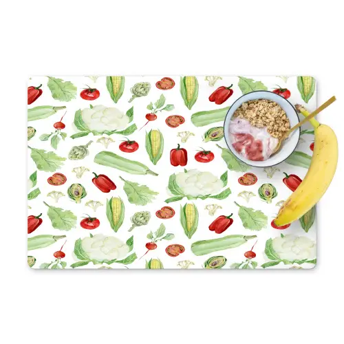 Patroon - Groen - Rood - Groente Placemat vinyl groot 368 -zzzproduct_Kitchenyeah-website