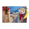 Santorini - Bloemen - Griekenland Placemat vinyl groot -zzzproduct_Kitchenyeah-website