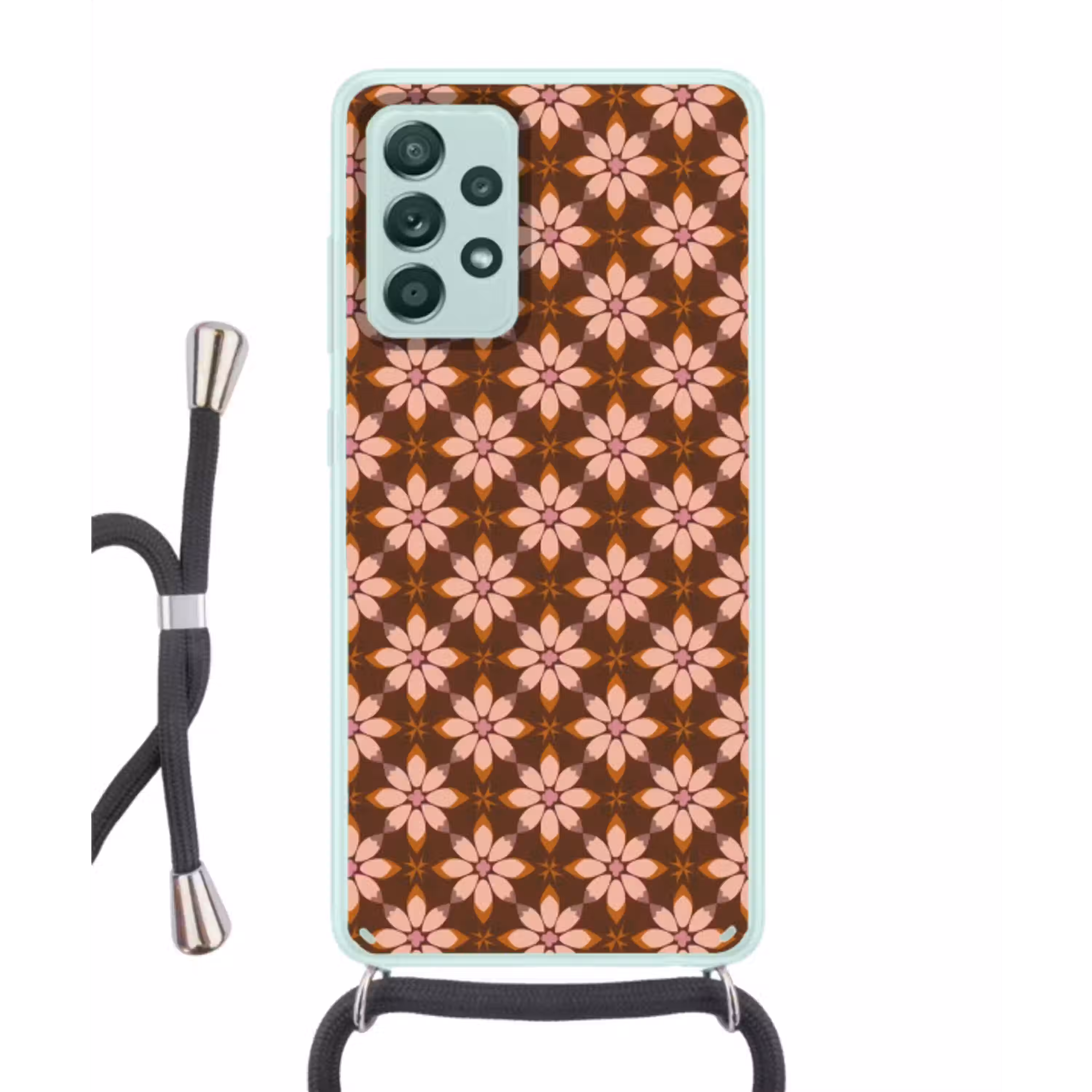 Klassiek - Retro - Bruin Hoesje Samsung Galaxy A52 met koord klein 792 -3d