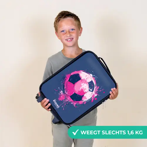 Voetbal -  Verf - Roze - Blauw Kinderkoffer - Zwart klein -sfeer4_NL