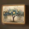 Boom - Abstract - Bruin - Goud - Industrieel Light Box met batterij (Wandlamp) middel -z3d_website