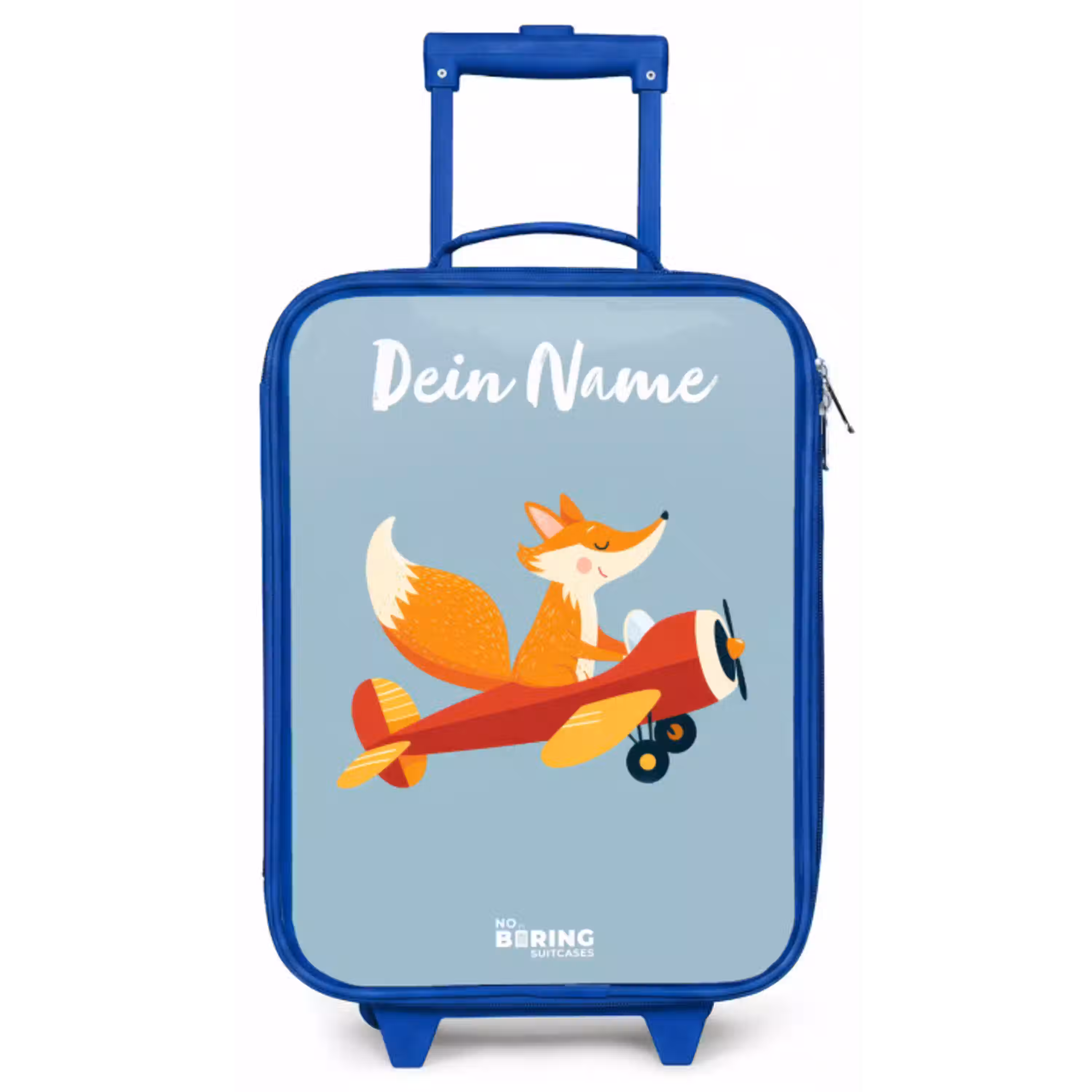 Vos - Vliegtuig -  Vliegen Kinderkoffer - Blauw klein -zz3dotto