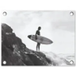 Surfer - Rots - Oceaan - Golven tuinposter los doek klein -3d