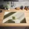 Matcha - Glas - Groen - Minimalistisch Inductie beschermer vinyl 3mm klein -sfeer5