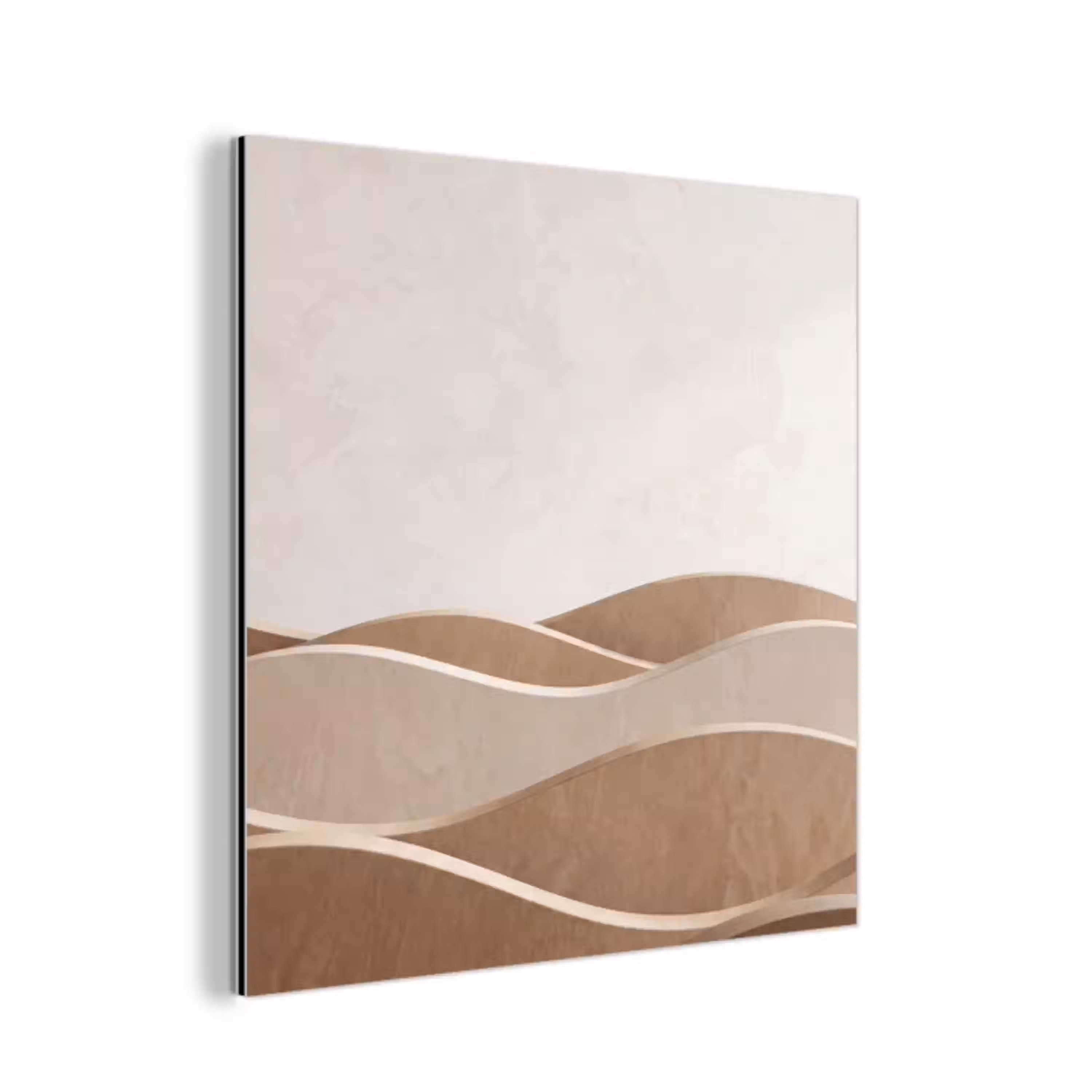 Abstract - Golven - Modern - Beige aluminium wit klein -3d