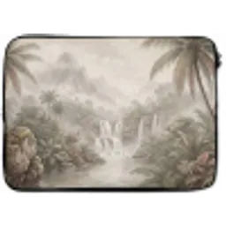 Jungle - Watervallen - Tropisch - Illustratie laptophoes neopreen klein -zkaufland3dotto