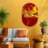 Bloem - Goud - Glazen Wandcirkel Ovaal Glas middel -sfeer4