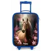 Lichtbruin paard tussen de roze bloemen Kinderkoffer - Blauw klein -zz3dotto