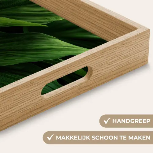 Bladeren - Schaduw - Groen - Textuur Dienblad Rechthoek middel -USP_HandgreepNL