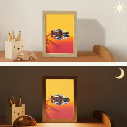 Auto - Race  - F1 - Jongens - Geel - Rood Light Box met kabel klein -sfeer3_kind