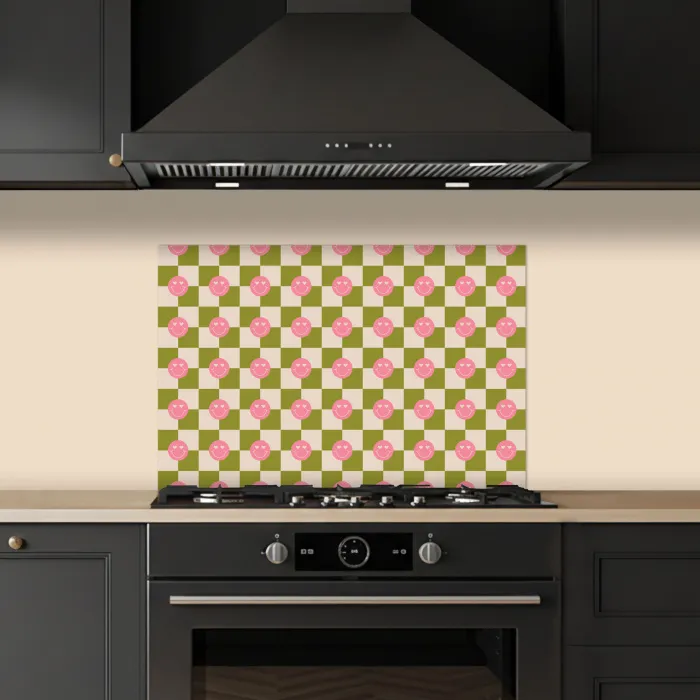 Patroon - Smileys - Blokken keuken achterwand spatscherm klein 900 -sfeer1