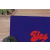 Blauw - Rood - Yes fun - 3D muismat rubber klein -closeup