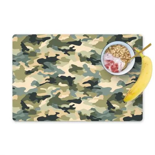 Woestijncamouflage - Zandkleurig - Groen - Patroon Placemat vinyl groot 368 -zzzproduct_Kitchenyeah-website
